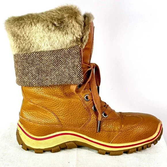 Pajar Leather Insulated Waterproof Faux Fur Snow Boots Women’s Size 7–7.5 - Picture 6 of 16